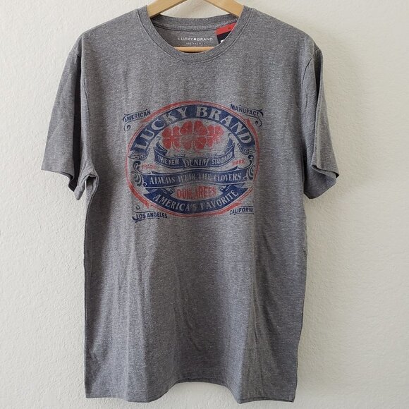 NWT – Lucky Men’s Graphic Gray Tee – Size M - Picture 1 of 4